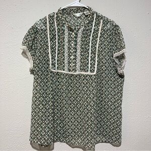 Austin Clothing Co Top Blouse Women XXL Sheer Lace Casual Short Sleeve Crochet